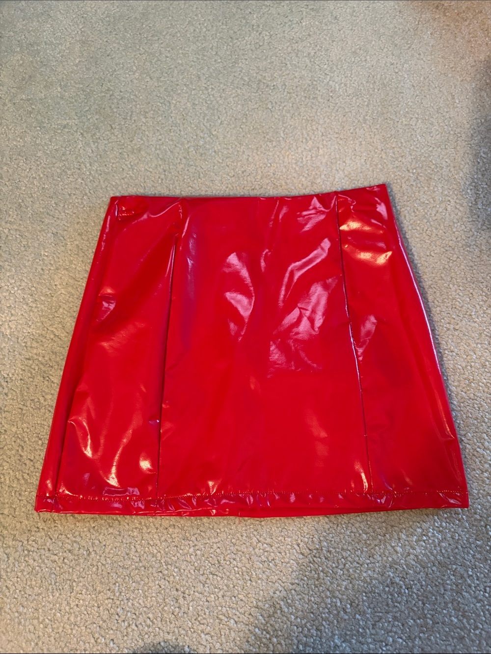 SHEIN Bright Red Patent Mini Skirt